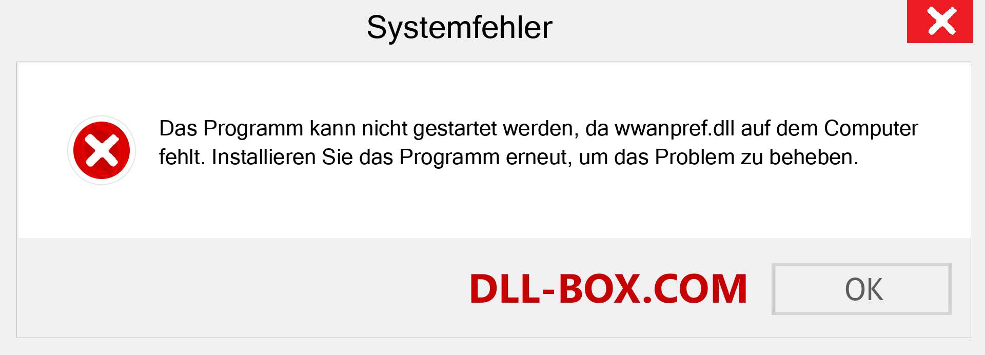 wwanpref.dll-Datei fehlt?. Download für Windows 7, 8, 10 - Fix wwanpref dll Missing Error unter Windows, Fotos, Bildern